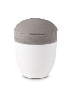 Urna cinzas de cerâmica 'Horizonte' cinza/branco