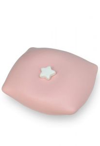 Urna para cinzas rosa 'Almofada com estrela' feita à mão