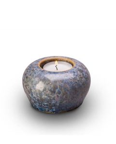 Mini urna para cinzas em cerâmica com suporte de vela