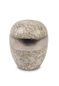 Mini urna funerária em porcelana 'Planeta' marrom